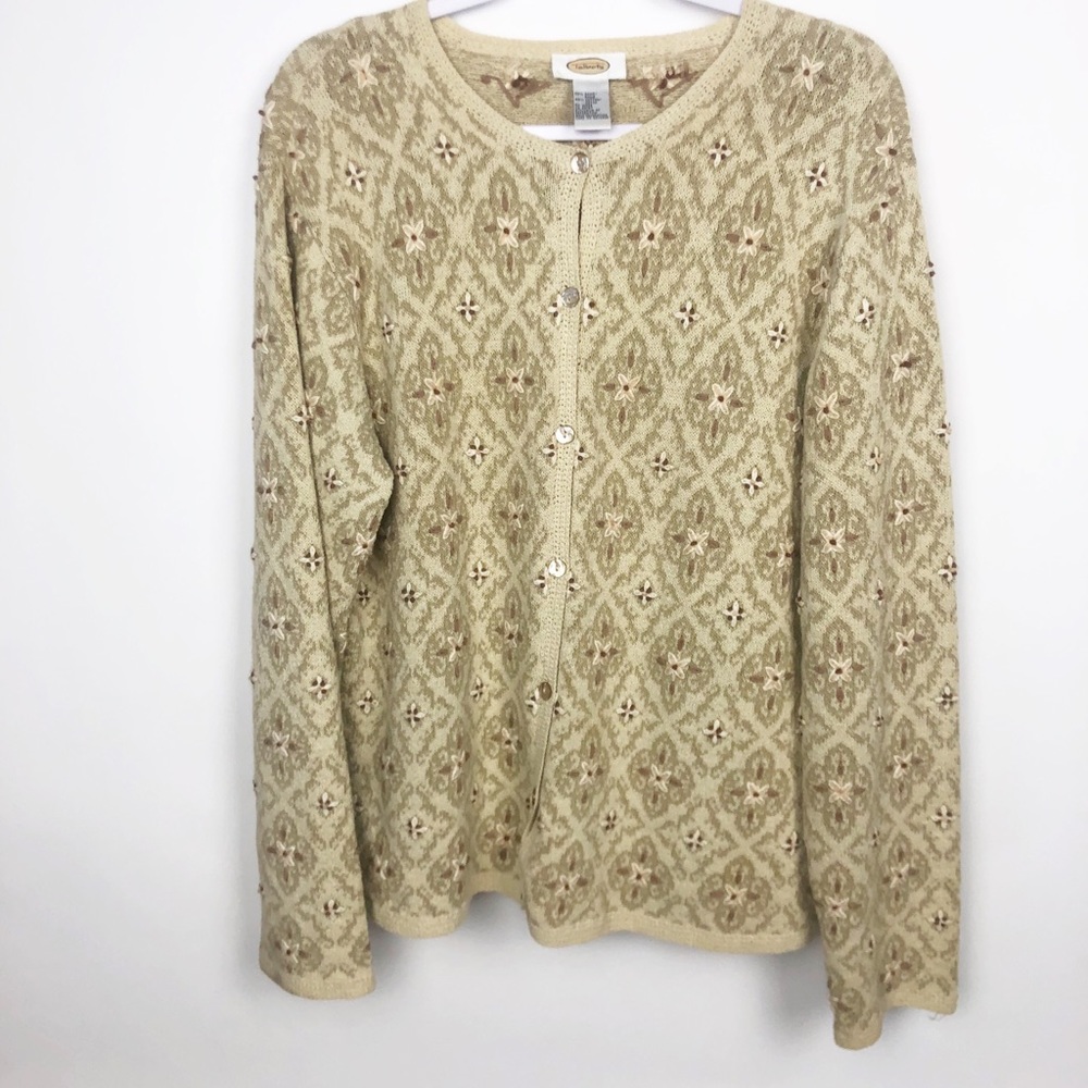 Talbots embroidered button up sweater jacket. 04A